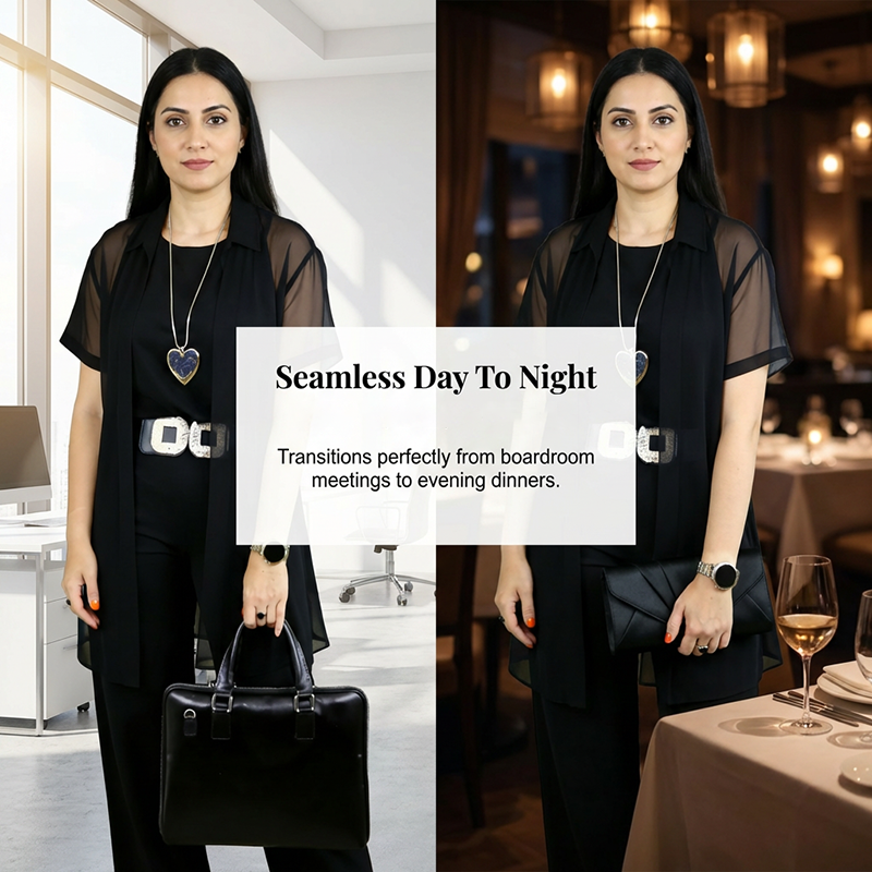 🌟Set elegant asortat, compus din vestă, pantaloni și îmbrăcăminte de exterior😍-7