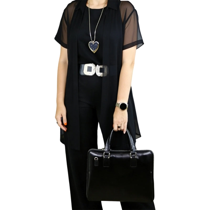 🌟Set elegant asortat, compus din vestă, pantaloni și îmbrăcăminte de exterior😍-8