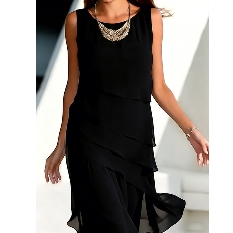 👗Noutate💟Rochie elegantă fără mâneci, cu straturi, pentru femei-9