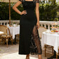 ✨👗Rochie lungă cu fante, din patchwork cu paiete, pentru femei💖-8