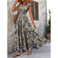 🎁Noutăți cu 50% reducere💥Rochie lungă pentru femei, cu decolteu în V, imprimeu floral și detalii smockate-10