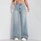✨👖Blugi din denim pentru femei, cu talie înaltă și croi drept💟-15