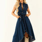 💗💹Rochie din denim fără mâneci, cu tiv asimetric😍-7
