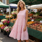 💖ULTIMA ZI DE REDUCERI – 50% REDUCERE💖Rochie casual fără mâneci, în carouri, cu croi în A, pentru femei-4