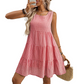 💖ULTIMA ZI DE REDUCERI – 50% REDUCERE💖Rochie casual fără mâneci, în carouri, cu croi în A, pentru femei-13
