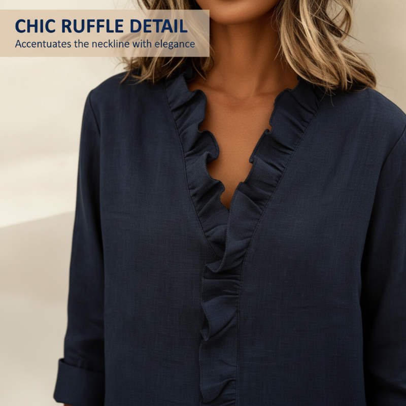 😍Rochie casual pentru femei, cu volane și decolteu în V👗💗-4