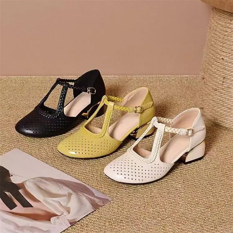 👠🌬️Sandale elegante pentru femei, cu vârful închis și decupaje🌿-2