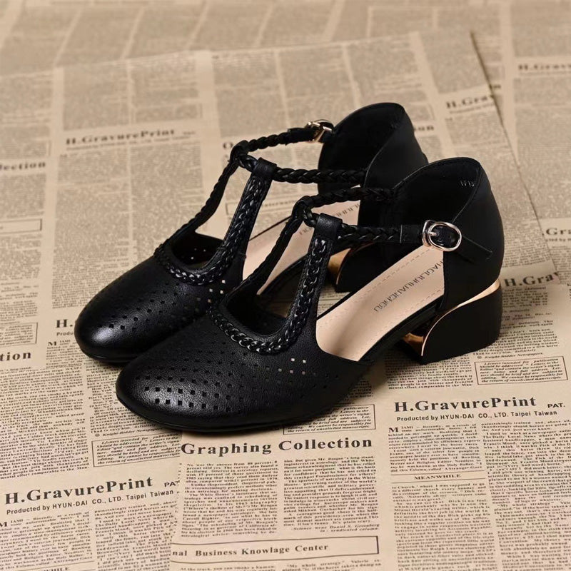 👠🌬️Sandale elegante pentru femei, cu vârful închis și decupaje🌿-8
