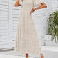 ⏰Ofertă specială: 50% reducere👗Rochie maxi lejeră pentru femei, cu imprimeu floral, mâneci fluturate, croi smocked și talie înaltă-13