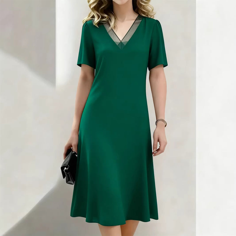 🔥👗Rochie elegantă din plasă cu decolteu în V pentru femei🌠️-11