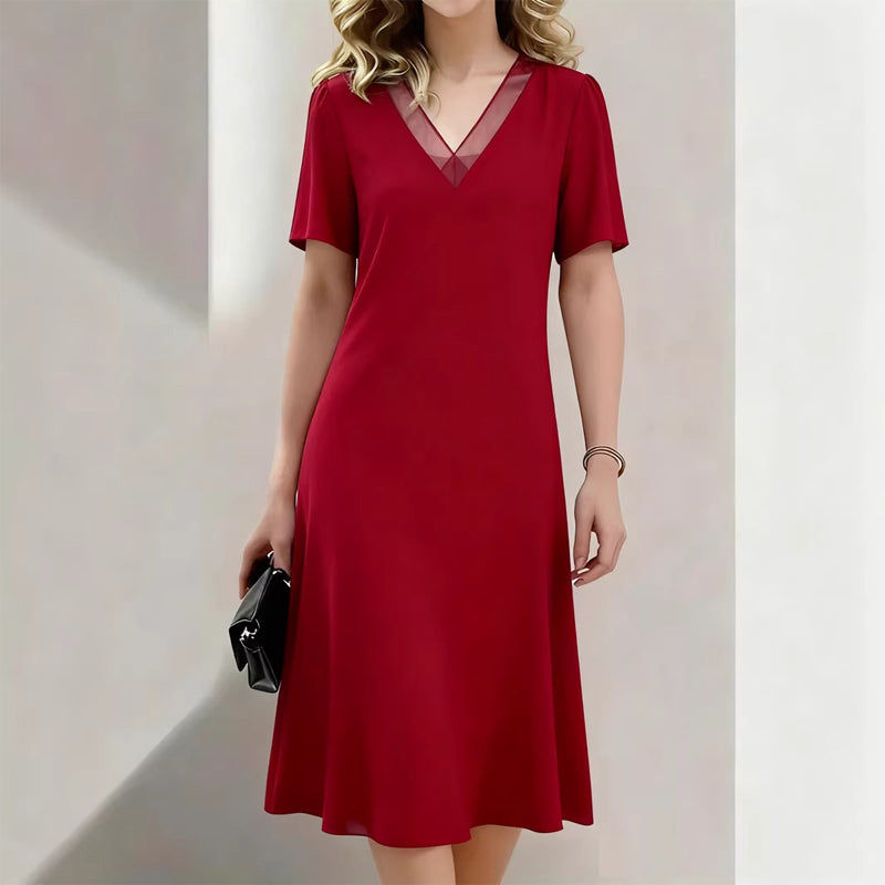 🔥👗Rochie elegantă din plasă cu decolteu în V pentru femei🌠️-12