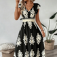 🎁Noutate cu 50% reducere💥Rochie maxi vaporoasă pentru femei, cu decolteu în V și imprimeu baroc-11