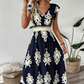 🎁Noutate cu 50% reducere💥Rochie maxi vaporoasă pentru femei, cu decolteu în V și imprimeu baroc-14