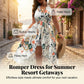 🌸🌹👗Rochie-salopetă pentru femei, cu imprimeu floral, decolteu halter și croi asimetric