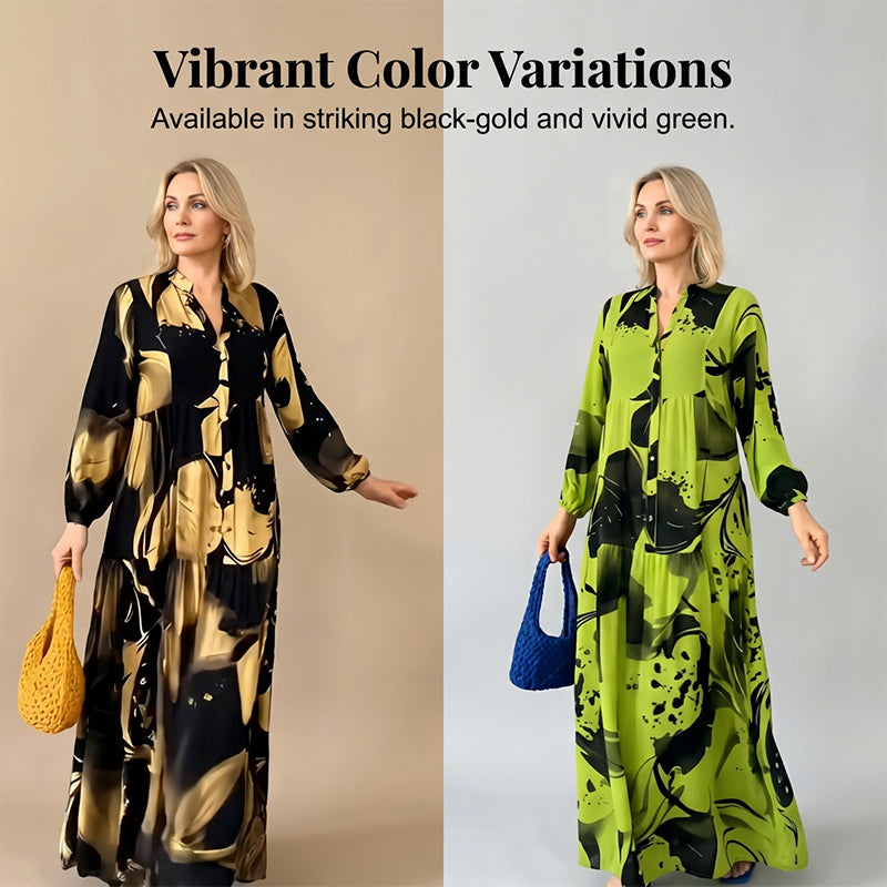 😍🔥Rochie casual pentru femei, cu croială largă și imprimeu✨-7