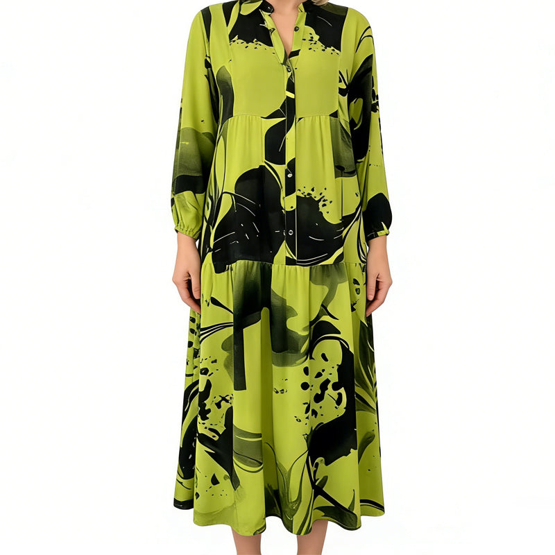 😍🔥Rochie casual pentru femei, cu croială largă și imprimeu✨-9