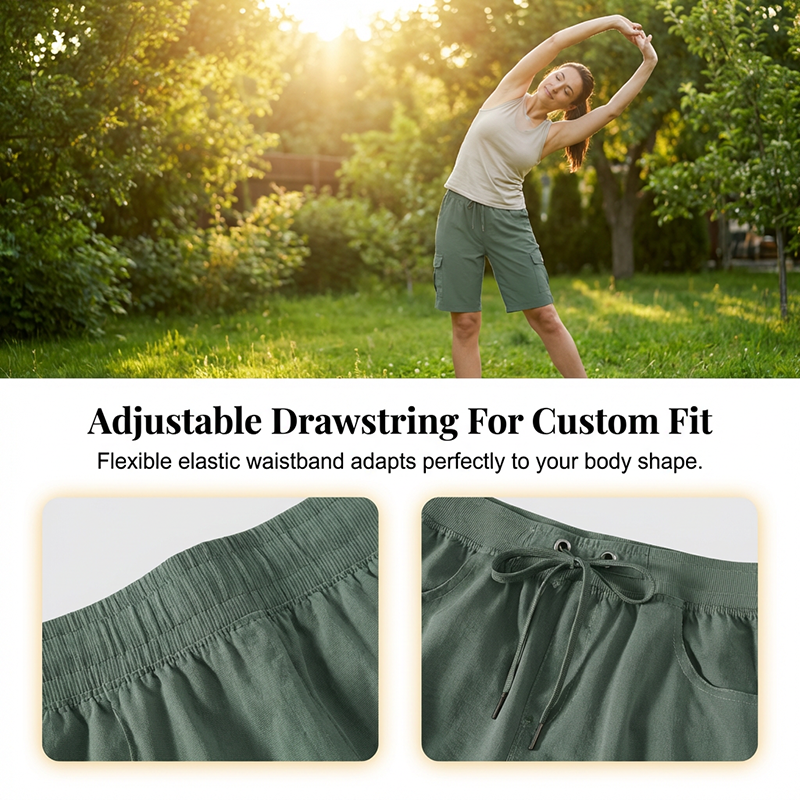 🌿🌬️Pantaloni scurți cargo pentru femei, cu uscare rapidă și buzunare🏃‍♀️-3