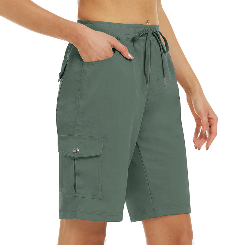 🌿🌬️Pantaloni scurți cargo pentru femei, cu uscare rapidă și buzunare🏃‍♀️-14