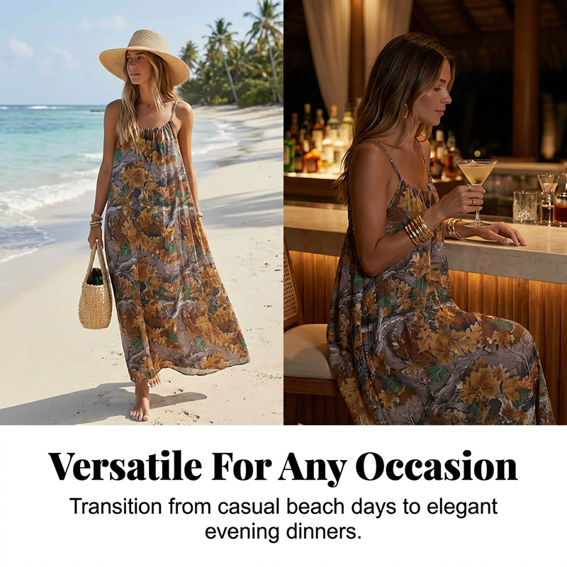 🌸👗Rochie lungă de vară pentru femei, cu spate decupat și bretele subțiri💖-5