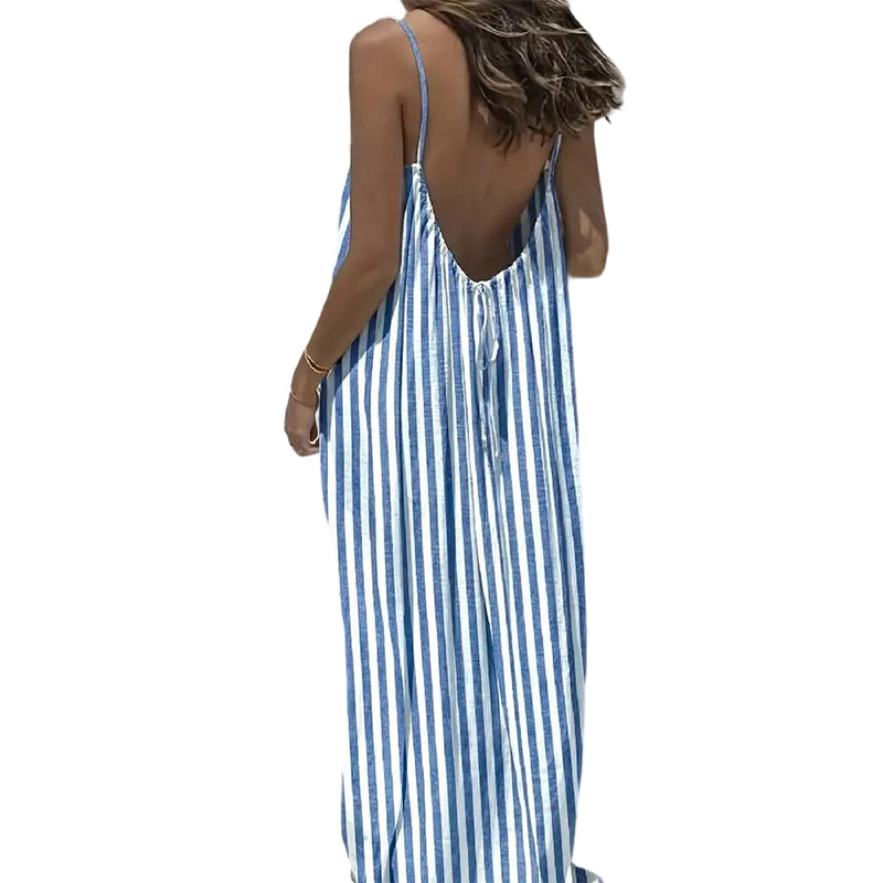 🌸👗Rochie lungă de vară pentru femei, cu spate decupat și bretele subțiri💖-10