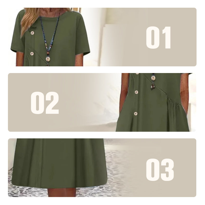 Rochie de damă cu nasturi, la modă-9