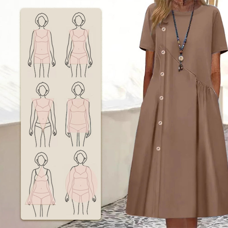 Rochie de damă cu nasturi, la modă-7