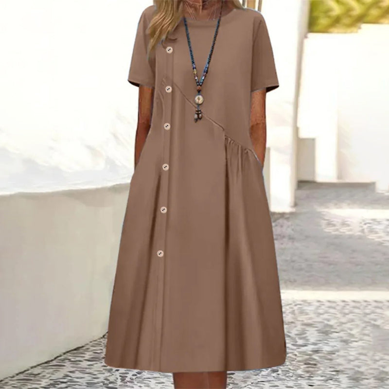 Rochie de damă cu nasturi, la modă-2