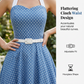😍👗Rochie retro cu bretele în formă de A, cu buline, pentru femei⭐-4