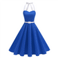 😍👗Rochie retro cu bretele în formă de A, cu buline, pentru femei⭐-10