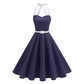😍👗Rochie retro cu bretele în formă de A, cu buline, pentru femei⭐-13