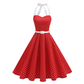 😍👗Rochie retro cu bretele în formă de A, cu buline, pentru femei⭐-12