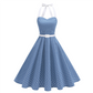 😍👗Rochie retro cu bretele în formă de A, cu buline, pentru femei⭐-14