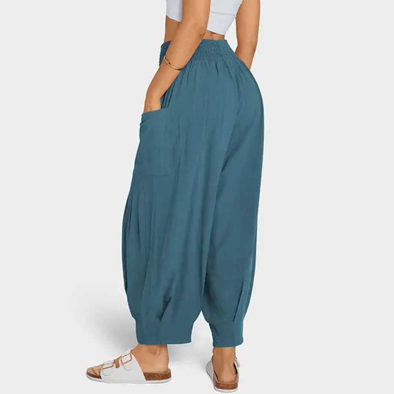 💖😍Pantaloni Harem Casual pentru Femei, Lăși, cu Talie Înaltă👩-4