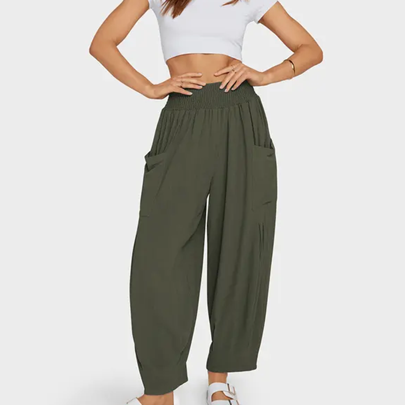 💖😍Pantaloni Harem Casual pentru Femei, Lăși, cu Talie Înaltă👩-1