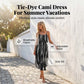 😍👗Rochie midi cu bretele pentru femei, în stil tie-dye🏖️