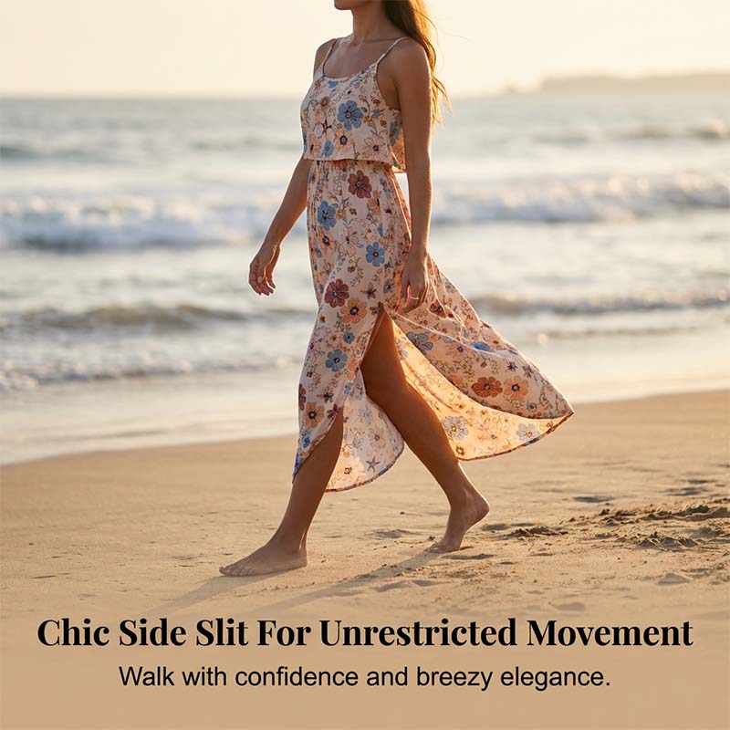 😍👗Rochie midi cu bretele pentru femei, în stil tie-dye🏖️-3