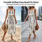 😍👗Rochie midi cu bretele pentru femei, în stil tie-dye🏖️-4
