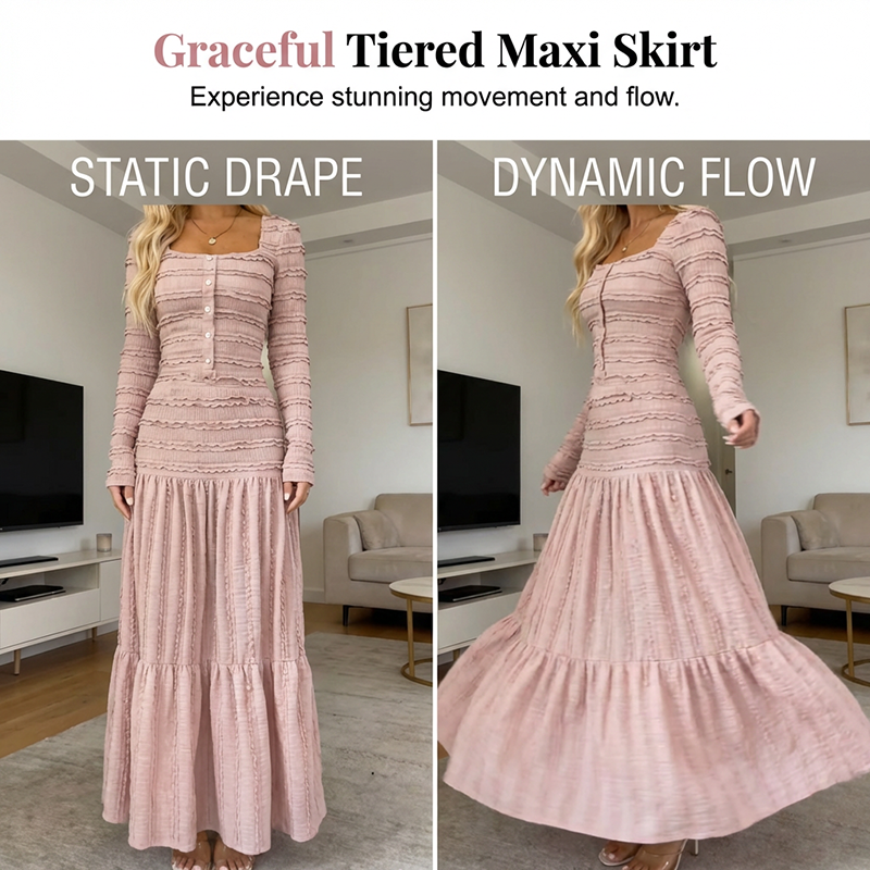💐50% REDUCERE! Rochie lungă cu decolteu pătrat – Peste 50.000 de bucăți vândute 💕🔥【Ofertă limitată】-1