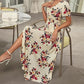 🌹👗Rochie feminină în linie A, cu guler larg și imprimeu floral😍-3