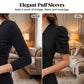 🌞Elegant V-Neck High Waist Dress with Puff Sleeve-2