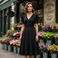 🌞Elegant V-Neck High Waist Dress with Puff Sleeve-6