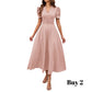 🌞Elegant V-Neck High Waist Dress with Puff Sleeve-14
