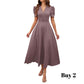 🌞Elegant V-Neck High Waist Dress with Puff Sleeve-16