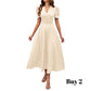 🌞Elegant V-Neck High Waist Dress with Puff Sleeve-24