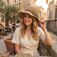👒Pălărie elegantă de soare din paie împletită, cu fundă 🌞