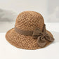 👒Pălărie elegantă de soare din paie împletită, cu fundă 🌞