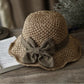 👒Pălărie elegantă de soare din paie împletită, cu fundă 🌞