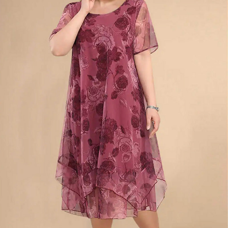 🌺😻Elegant mare dimensiune vrac sifon imprimate rochii👗-6