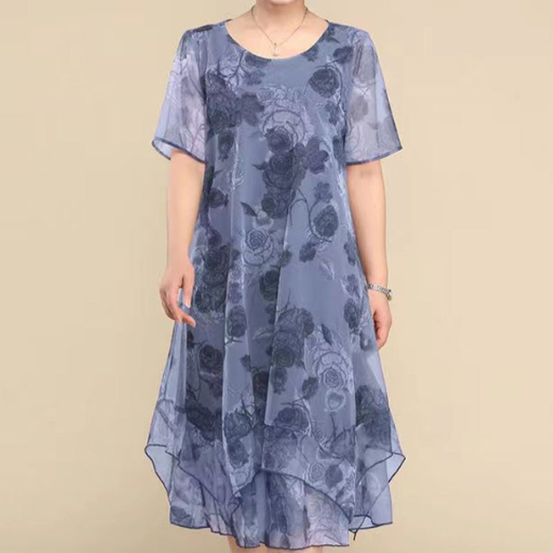 🌺😻Elegant mare dimensiune vrac sifon imprimate rochii👗-9