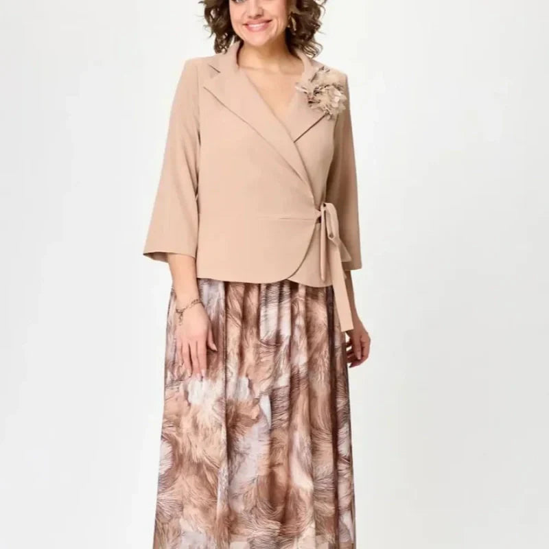 🔥50% REDUCERE💥Set elegant și la modă format din sacou și rochie-2
